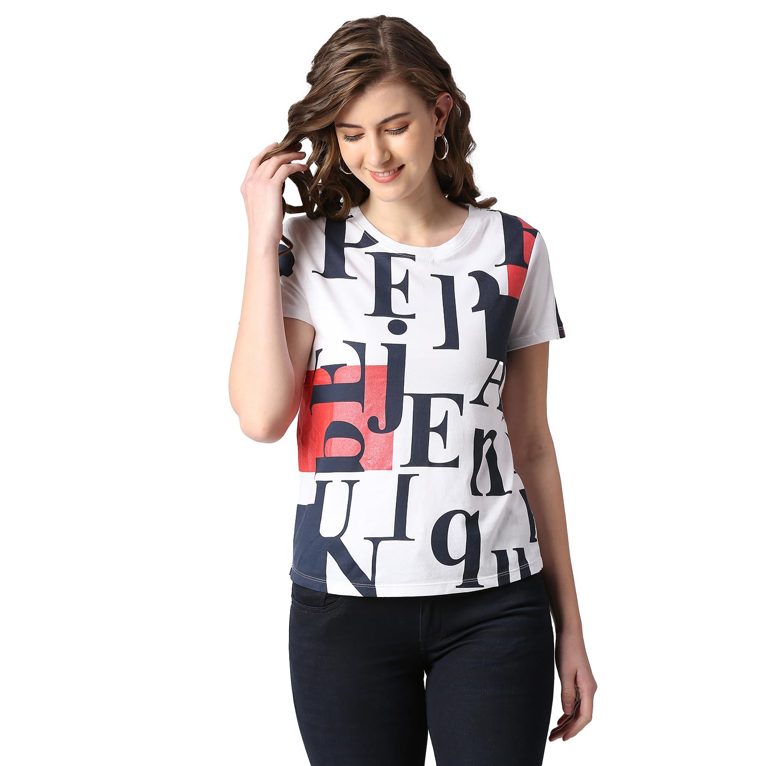 Pepe Jeans WomenS Regular Fit Graphic Printed T-Shirts