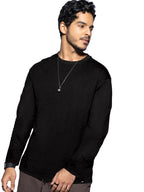 Bewakoof Mens Solid Regular Fit Full Sleeve Round Neck Cotton T-Shirt