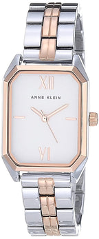 Anne Klein Women Japanese Quartz Dress Watch with Metal Strap, Silver, 14 (Model: AK/3775SVRT)
