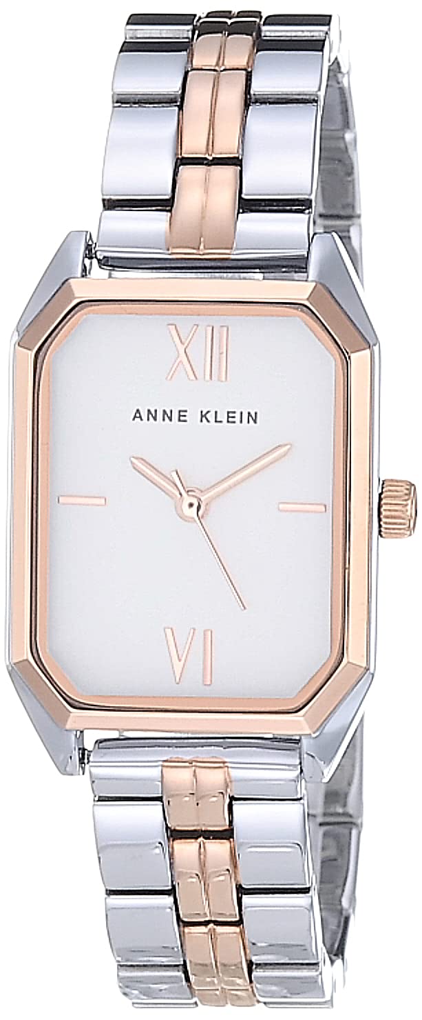 Anne Klein Women Japanese Quartz Dress Watch with Metal Strap, Silver, 14 (Model: AK/3775SVRT)