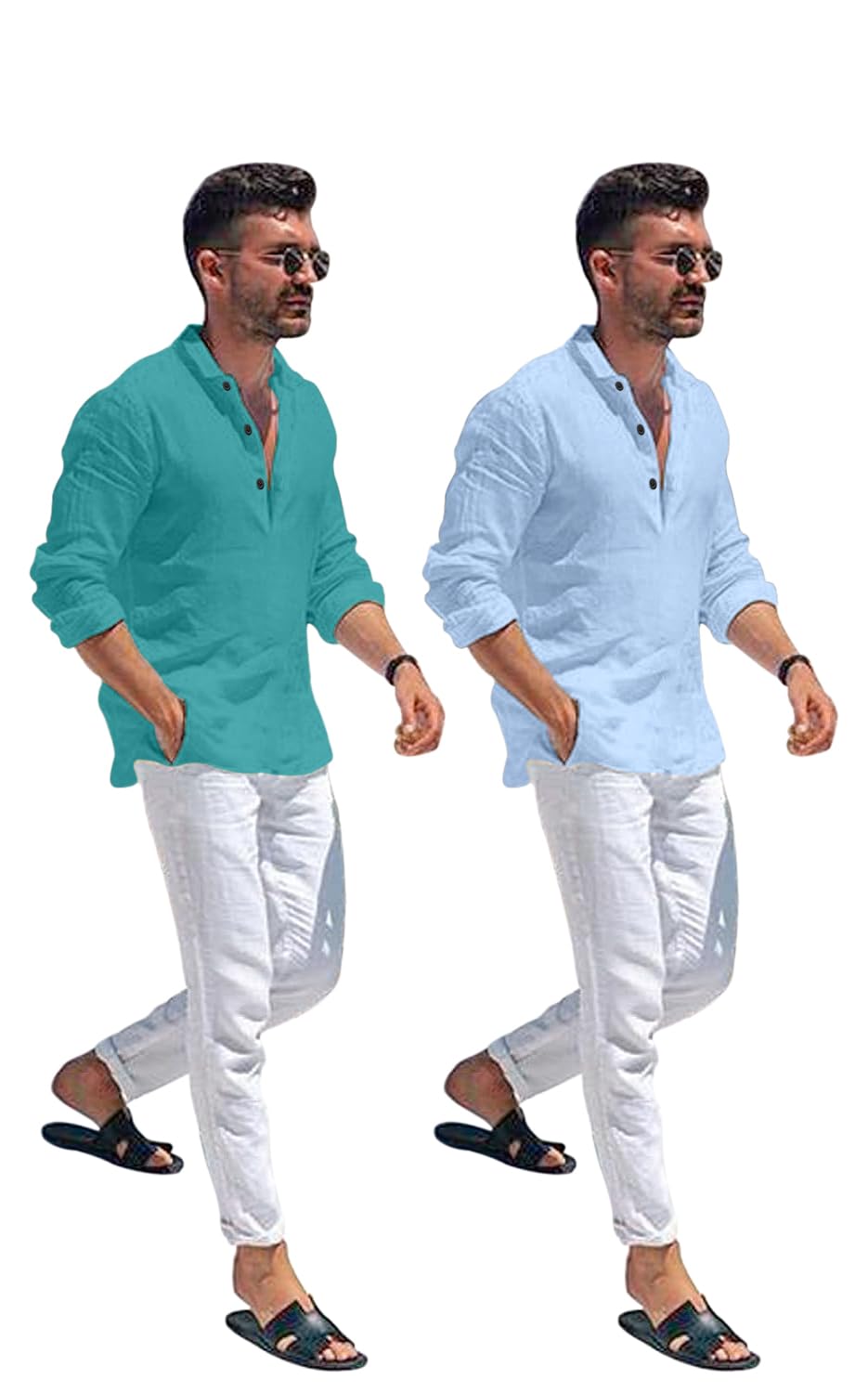 Zartha MenS Regular Fit Solid Pattern Cotton Blend Kurta With Spread Collar Long Sleeve And Standard Length | Shirt For Man