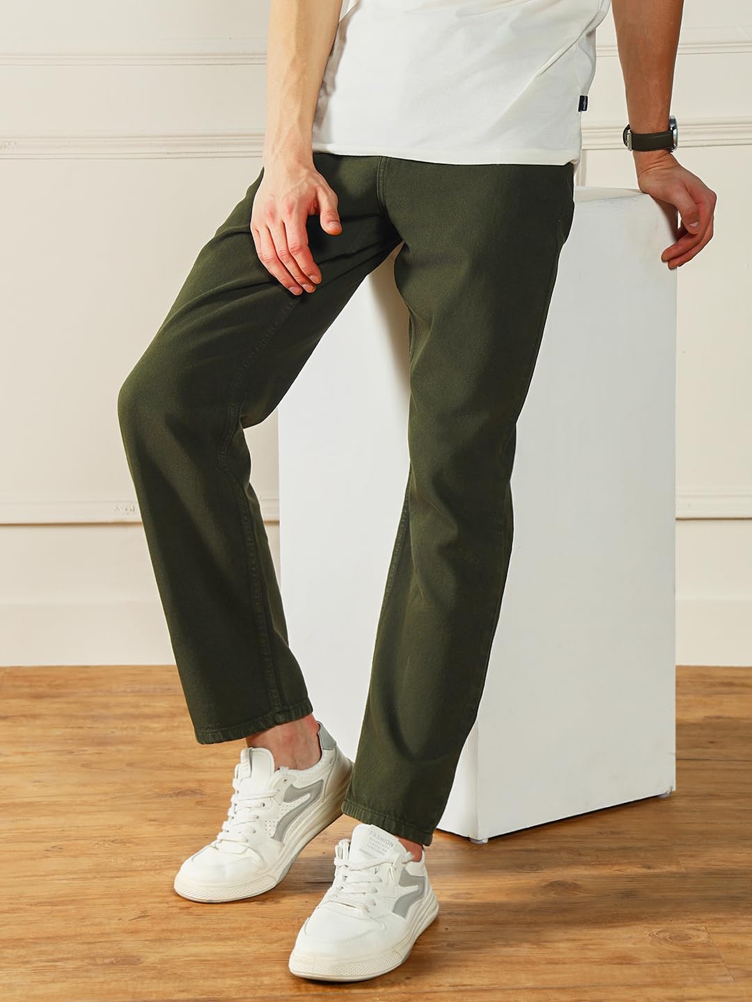Dennis Lingo Mens | Olive | Denim | Mid Rise | Relaxed fit | Jeans