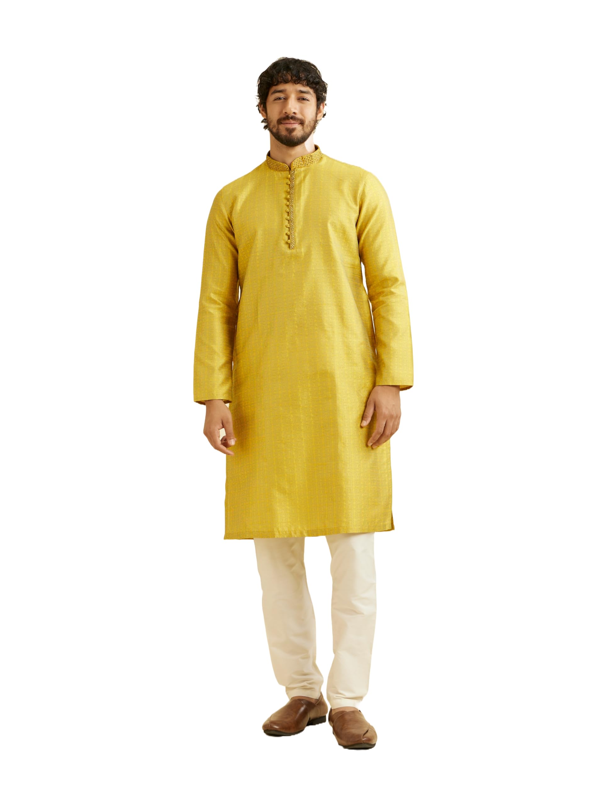 Manyavar Selfdesign Casual Kurta And Pyjama Set For Men