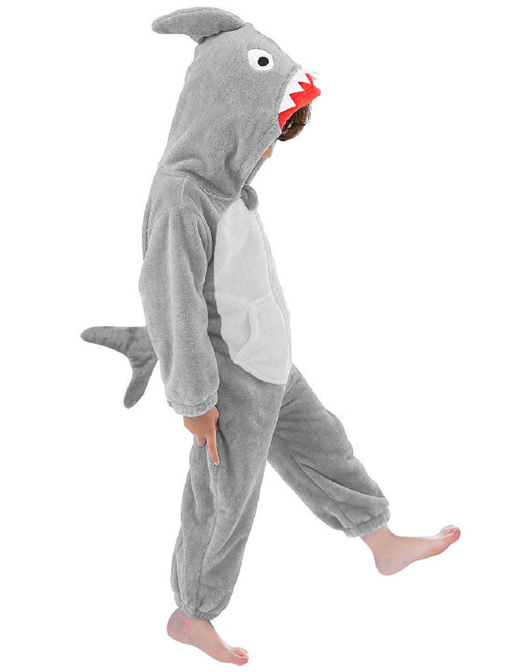 LOLANTA Funny Halloween Costumes Kids Shark One Piece Animal Rompers for Kids Halloween Fancy Dress(Gray, 2-3T)