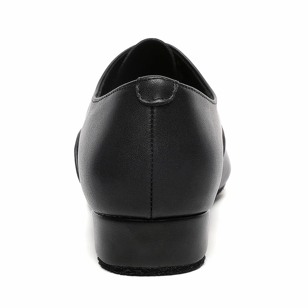 Men's Ballroom Dance Shoes Black Leather Sole Tango Salsa Latin Character Shoe (10 / Black