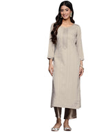 Libas WomenS Viscose Rayon Woven Design Straight Kurta (28069_Taupe