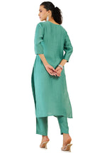Soch Women Green Viscose Embellished Kurta Set