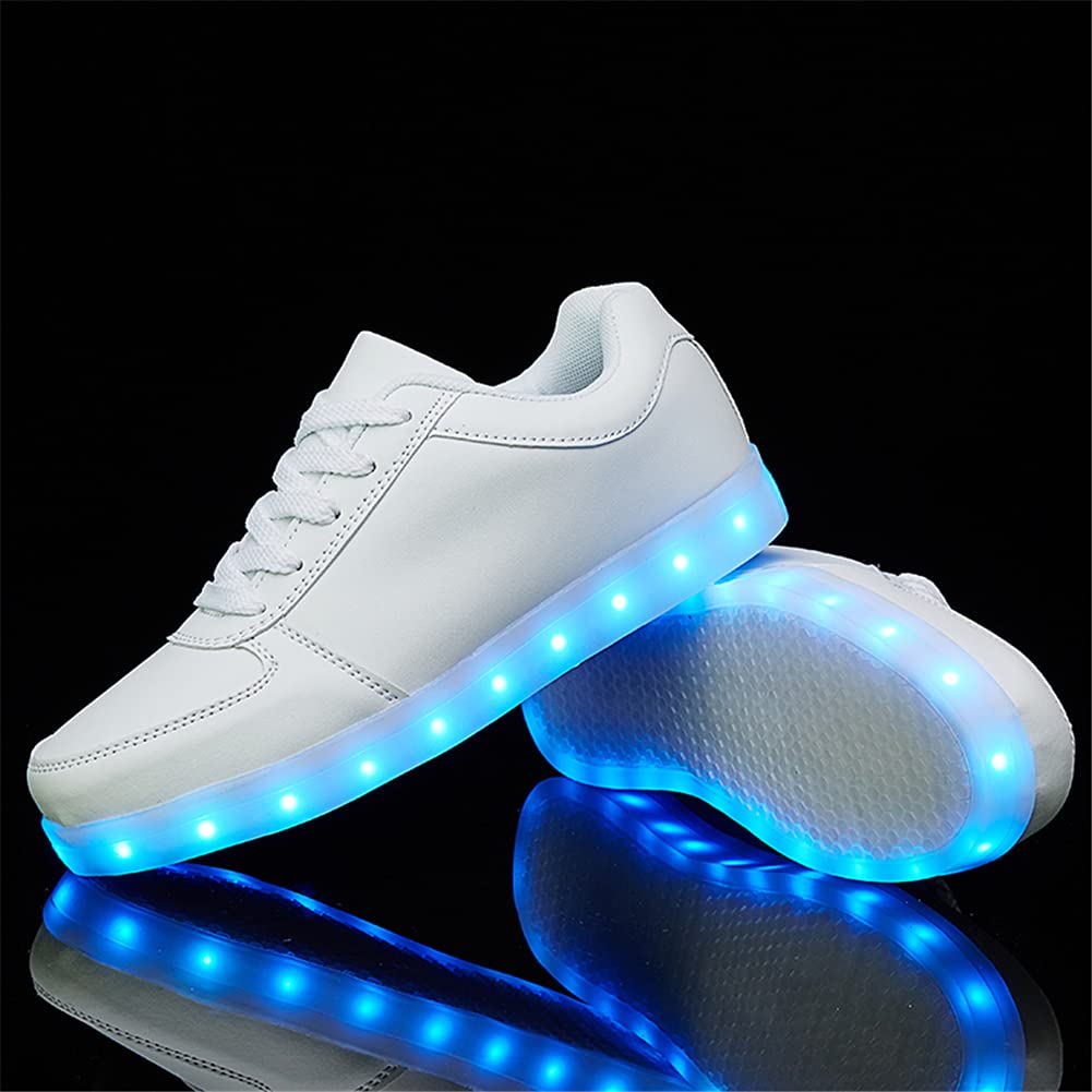 SANYES USB Charging Light Up Shoes Sports LED Shoes Dancing Sneakers SYDB551-White-40