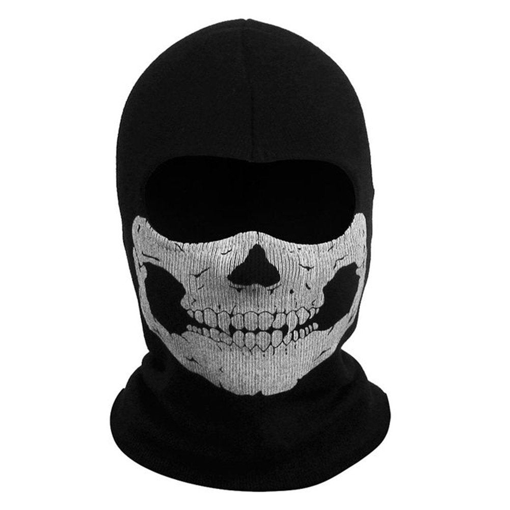 Nuoxinus Black Balaclava Ghosts Skull Full Face Mask for Cosplay Party Halloween Outdoor Motorcycle Bike Cycling Skateboard Hiki