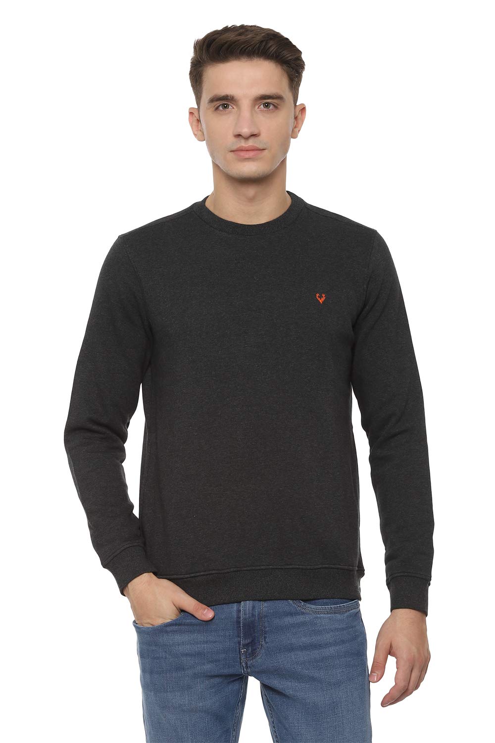 Allen Solly Men Denim Cotton Hooded T-Shirt