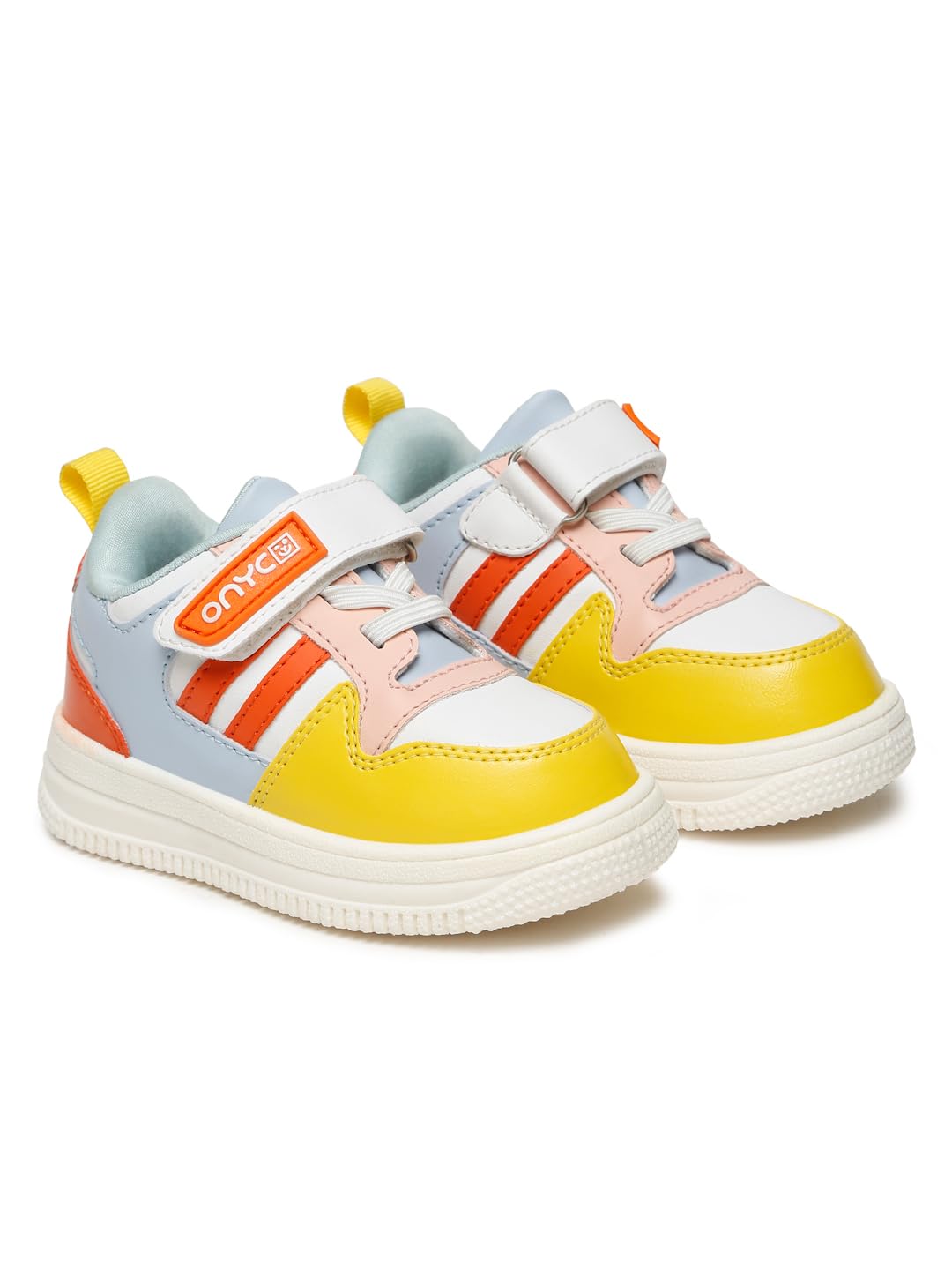 Onyc Donut Comfortable & Lightweight LaceFree Sneakers | Everyday Wear Shoes | Comfortable Shoe For Kids| Unisex White 4-4.5