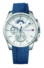 Tommy Hilfiger Men's Cool Sport Stainless Steel Quartz Watch with Silicone Strap, Blue, 22 (Model: 1791349)