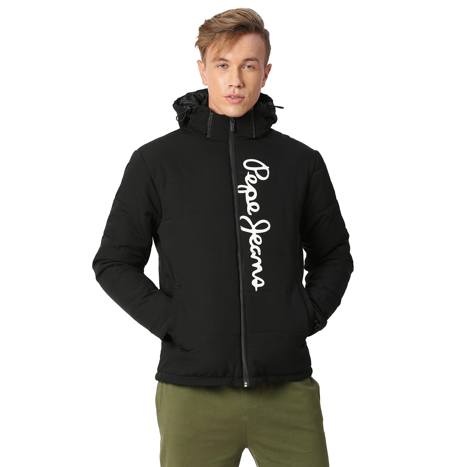 Pepe Jeans MenS Polyester Standard Length A-Line Coat (Pm402696_Black_M)