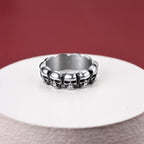 FaithHeart Skull Rings Punk Stainless Steel Biker Ring for Men Great Halloween Costume Decorations
