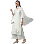 ANNI DESIGNER Women s Kurta with Palazzo and Dupatta, grey, S