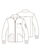 Cherokee Men warm up Scrub Jacket with Zip Front WW320, M, Black