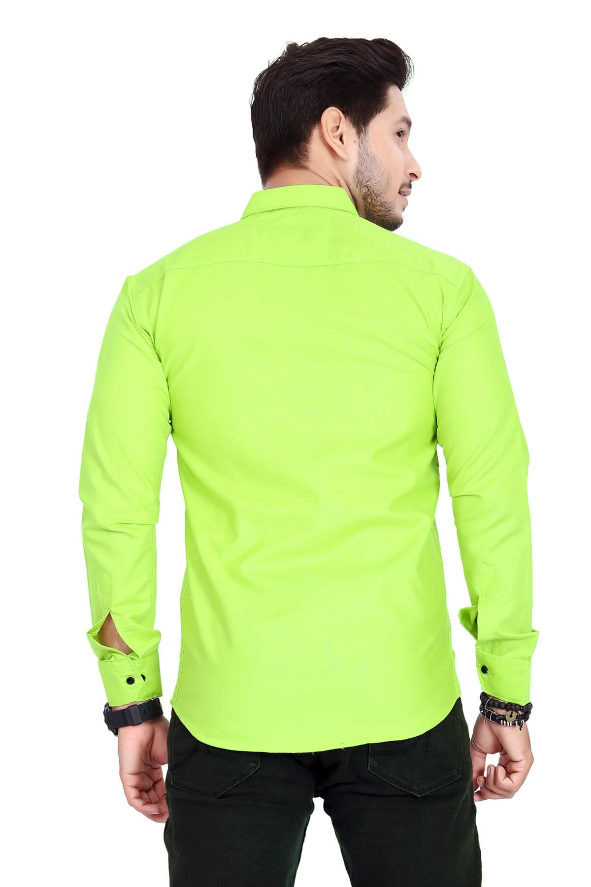 Rebelify MenS Cotton Shirt With Pockets Full Sleeves Spread Collar Solid Pattern Botton Down Closure Regular Fit And Standard L