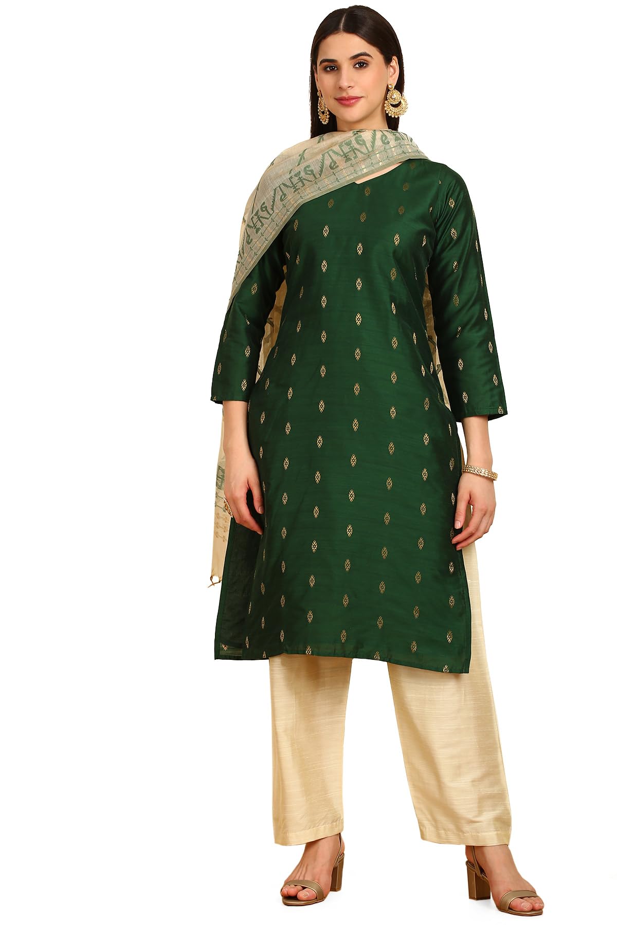 Soch Women Chanderi Zari Woven Unstitch Dress Material