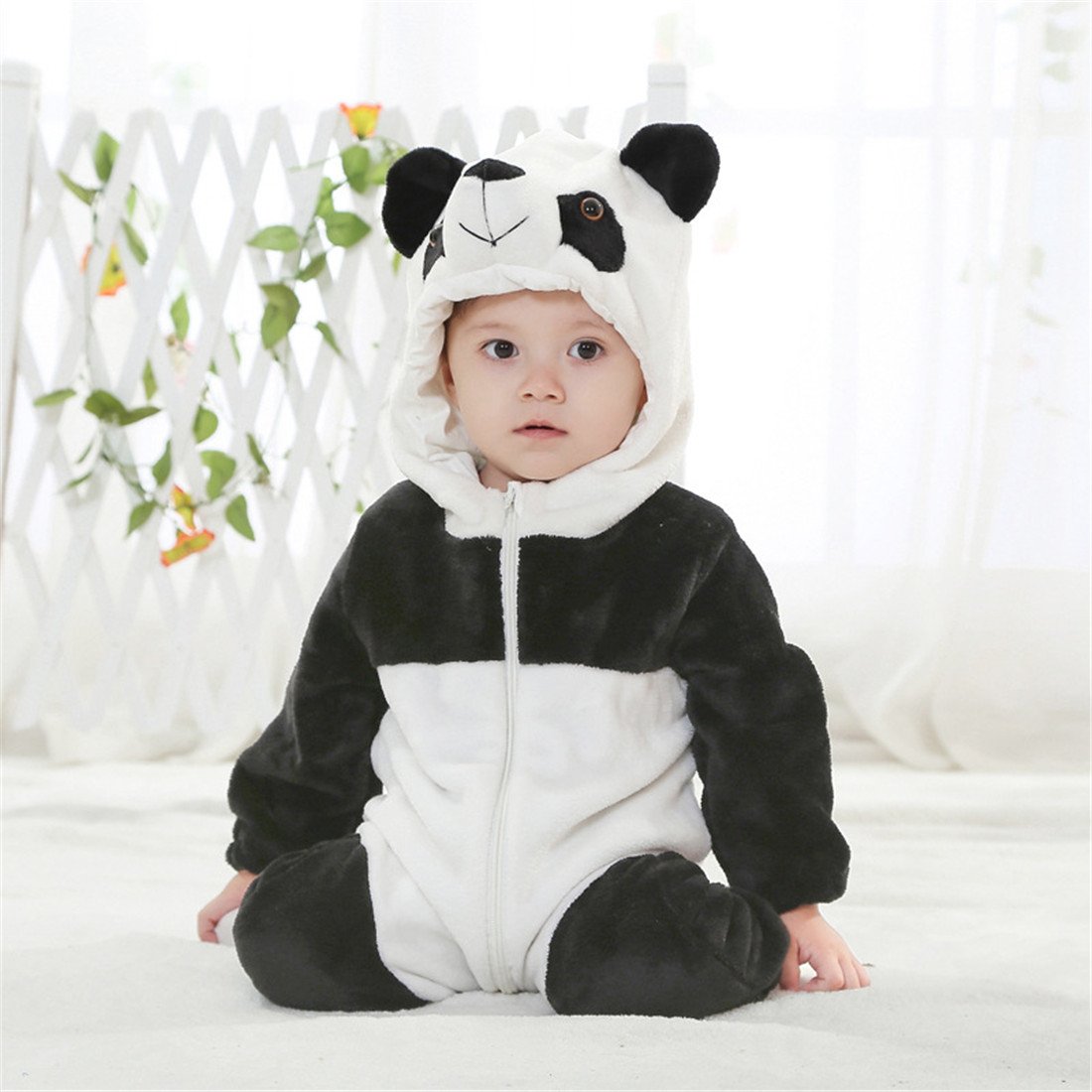 QZERPLAY Unisex Children Panda Halloween Costumes Cartoon Outfit Romper