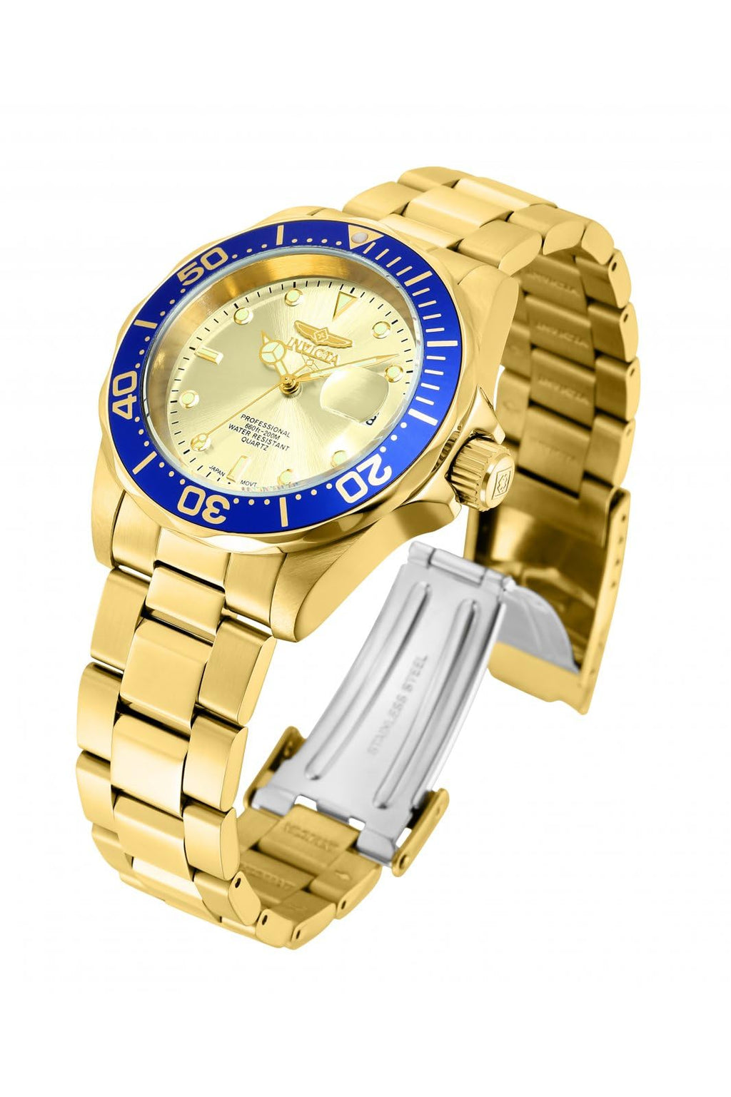 Invicta Men's 14124 Pro Diver Gold Dial 18k Gold Ion-Plated Stainless Steel Watch