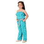Fabindia GirlS Cotton Straight Ankle Length Dress (1028755Teal_Teal