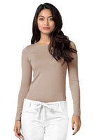 Adar Underscrubs for Women 2 Pack - Long Sleeve Underscrub Comfort Tee - 2902 - Khaki - XS
