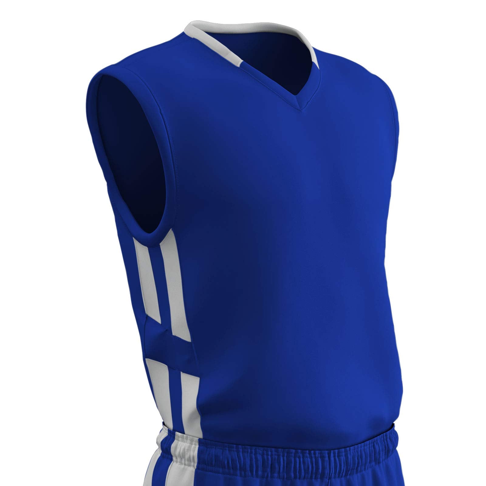 CHAMPRO mens Men's Muscle Dri Gear Polyester Basketball Jersey, Royal, White, Medium US
