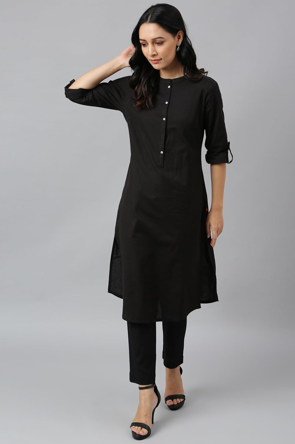 W For Woman Cotton Kurtas Combo | Straight Cotton Kurtas For Women Combo Pack Of 2 Light Blue