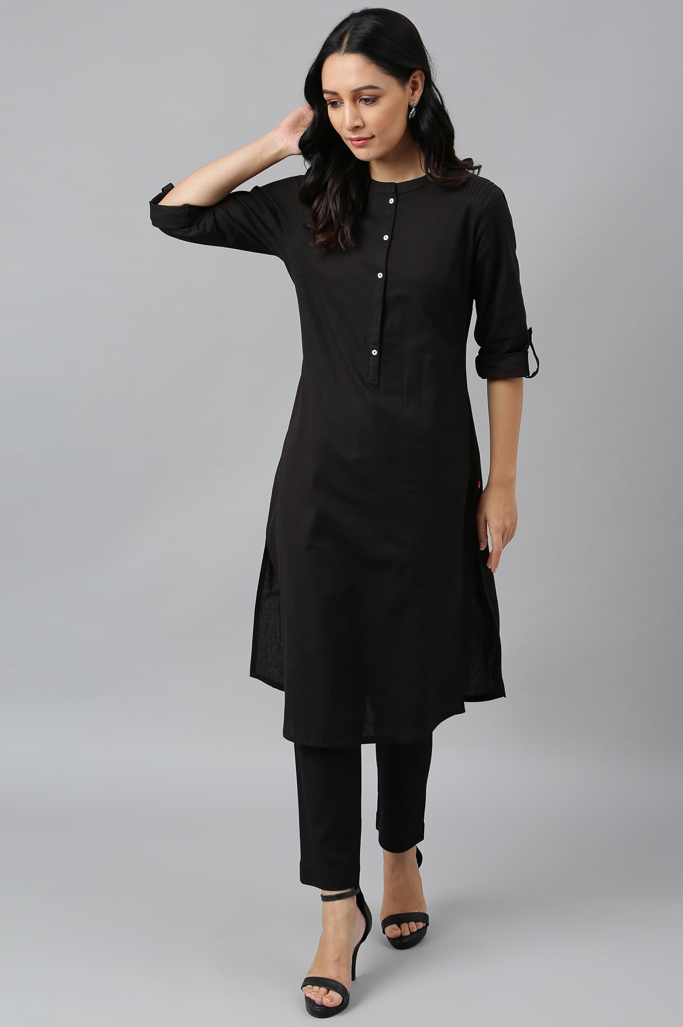 W For Woman Cotton Kurtas Combo | Straight Cotton Kurtas For Women Combo Pack Of 2 Light Blue