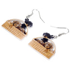 NEWEI Acrylic Cute Basket Of Dachshund Dog Earrings Drop Dangle Fashion Animal Jewelry For Women Gift