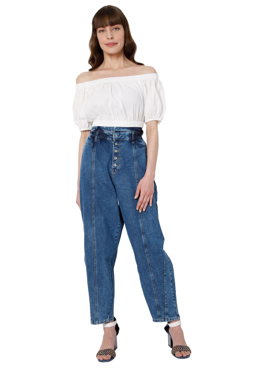 Vero Moda WomenS Regular T-Shirt (10274095-Snow White_Snow M)
