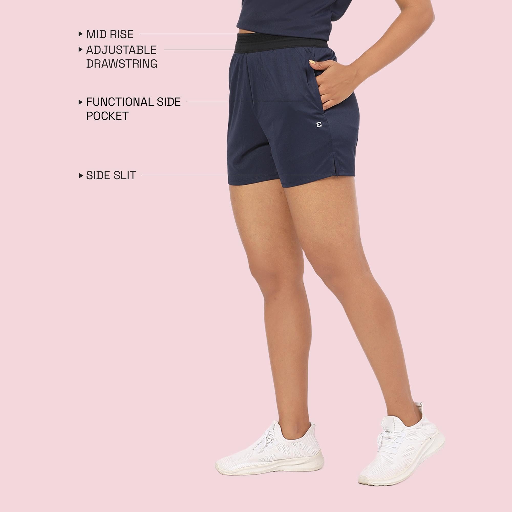 Enamor Womens Boxer Shorts (A714_Navy