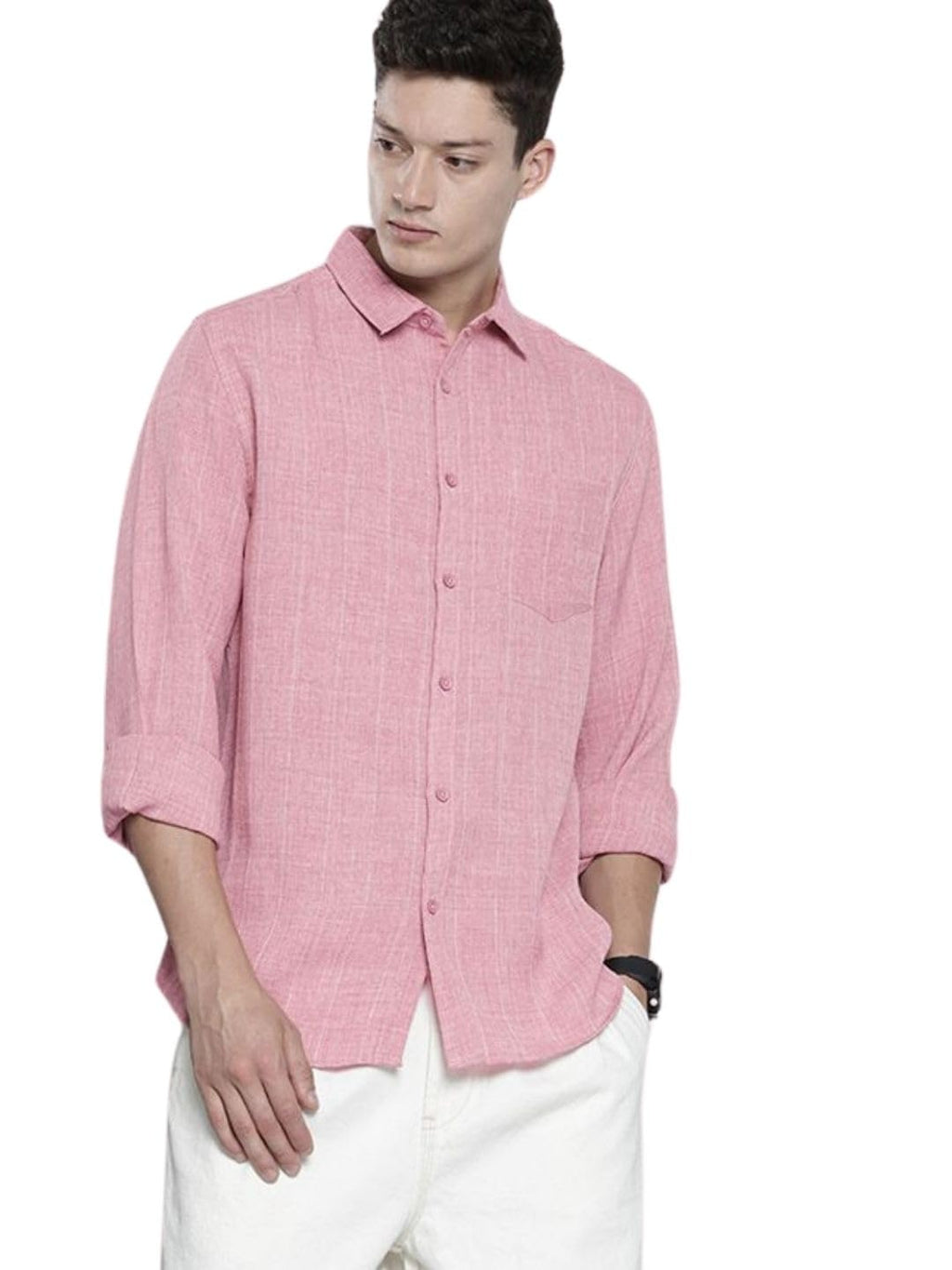 The Indian Garage Co Mens Slim Fit Vertical Striped Long Sleeves Shirt