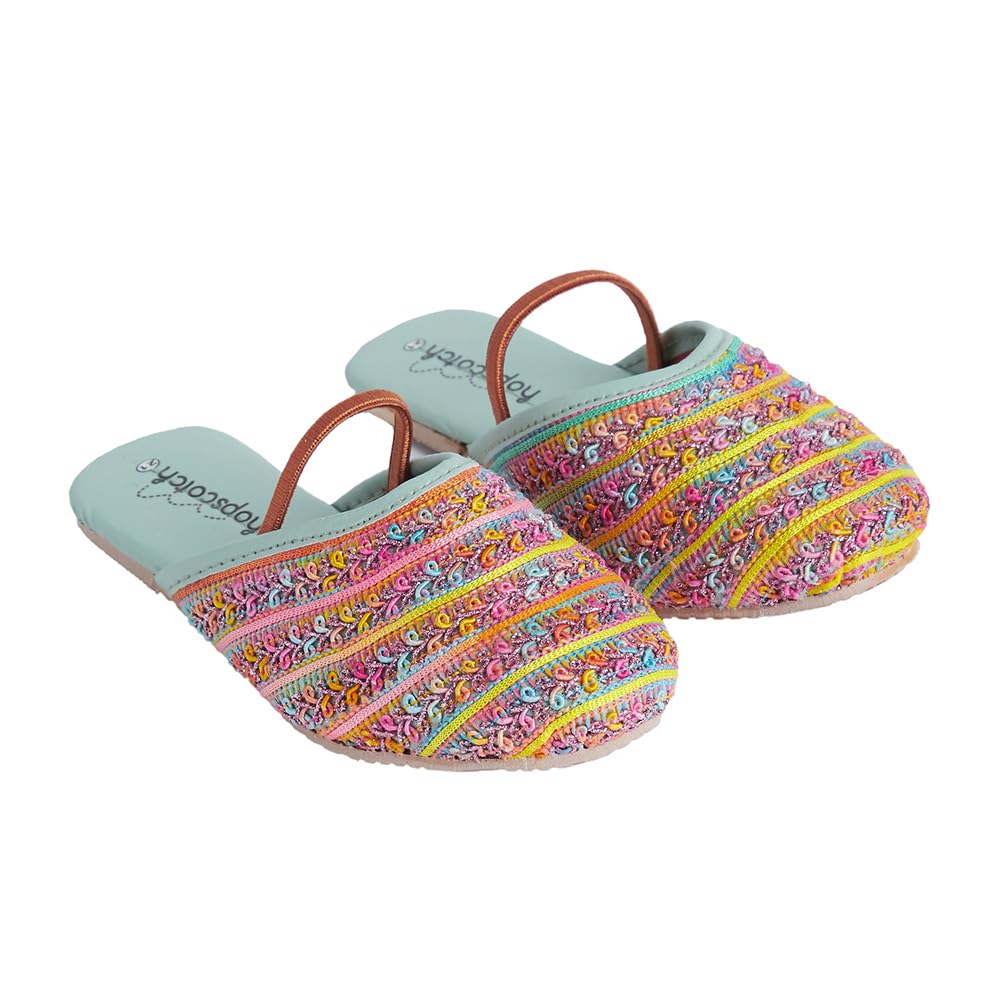 Hopscotch Girls Multi Threadwork Ethnic Jutis (UK Size  1) 1
