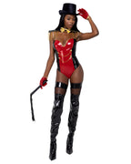 6182 - 4PC Star Studded Ringleader - Small / Black/Red/Gold