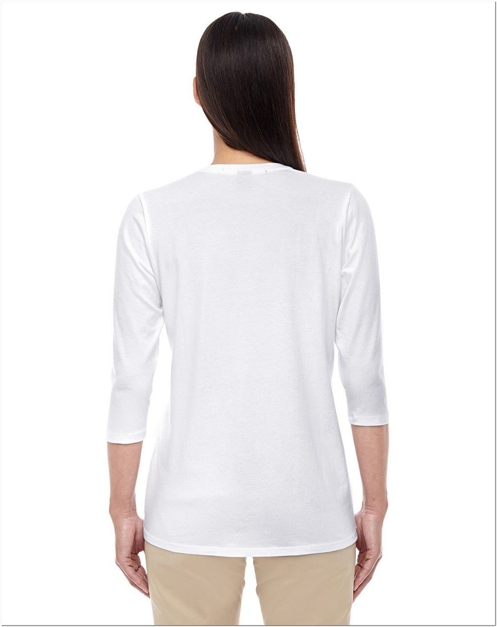 Ladies Perfect FitBracelet-Length V-Neck Top - WHITE - XS(D0102H76KHP)