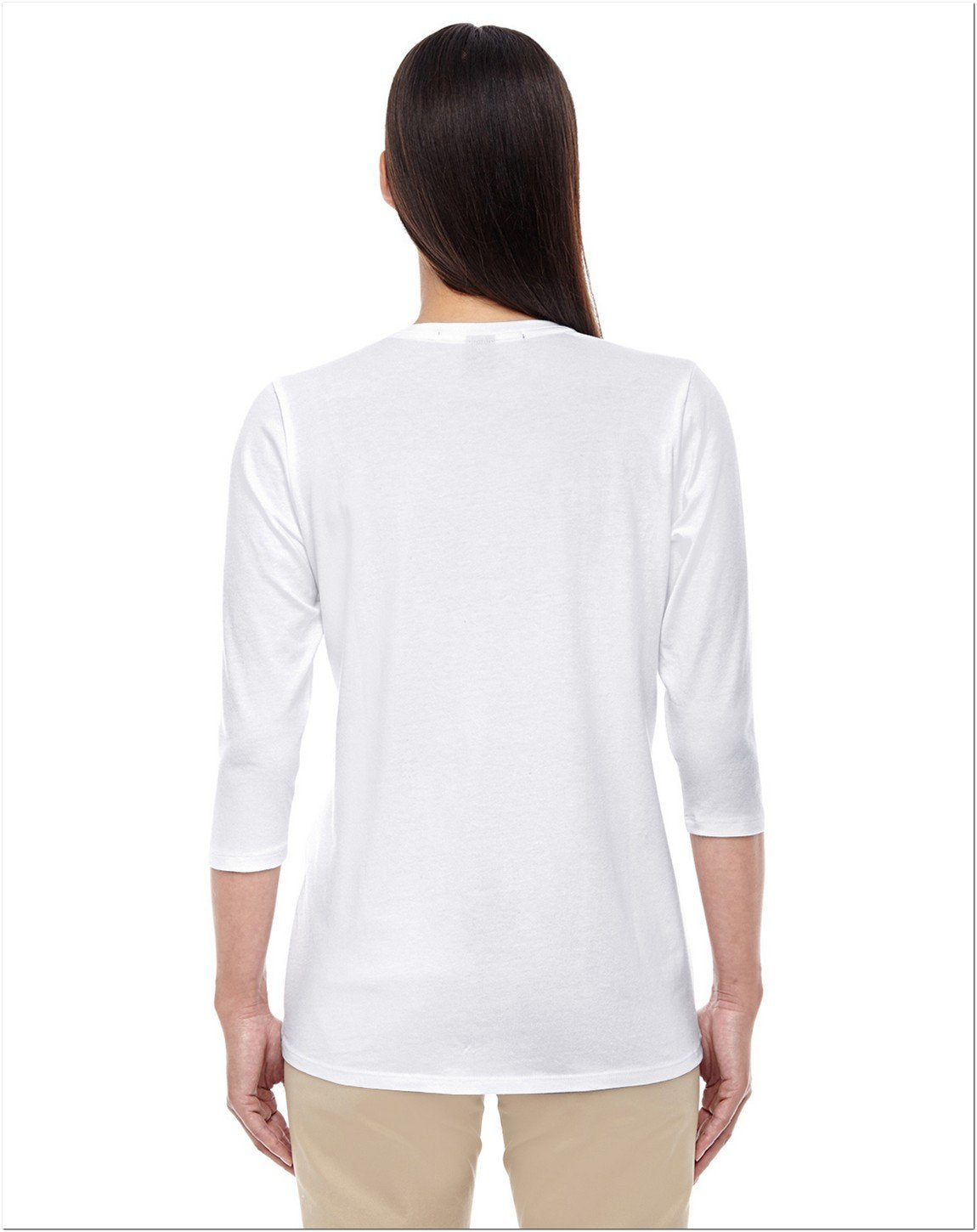 Ladies Perfect FitBracelet-Length V-Neck Top - WHITE - XS(D0102H76KHP)