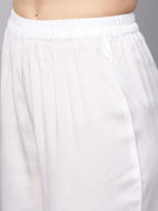 Idalia Sky Blue Embroidered Kurta With White Palazzo Pants