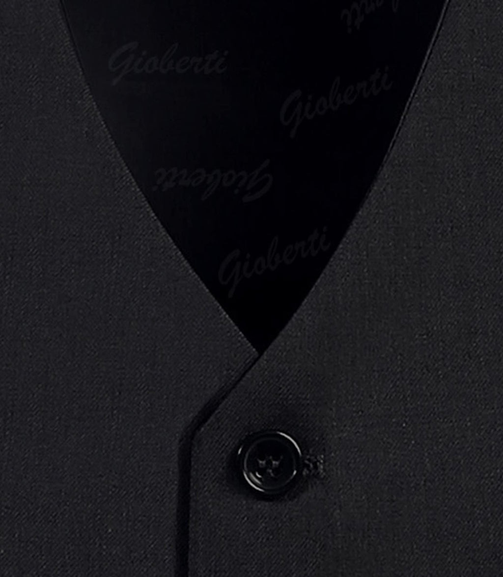 Gioberti Boy's 4 Button Formal Suit Vest, Black, Size 14