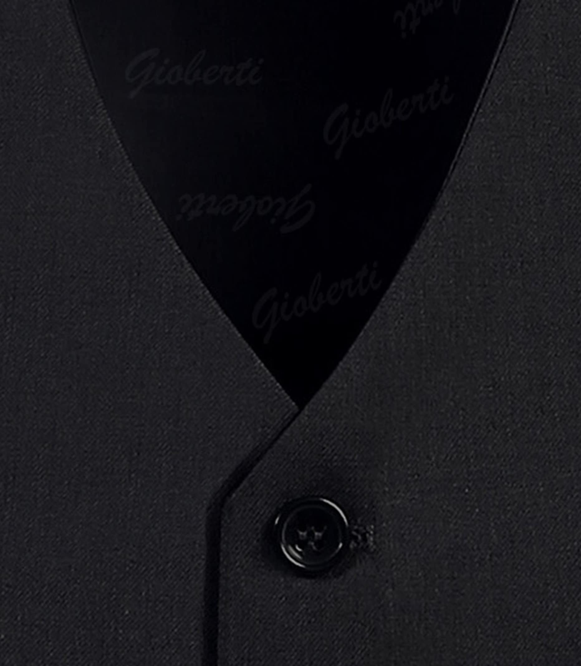 Gioberti Boy's 4 Button Formal Suit Vest, Black, Size 14