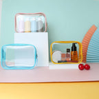 Clear Pouch, Clear Makeup Bag, 6.6x2.3x4.7 TSA Approved Toiletry Bag, Clear Travel Bags for Toiletries, Clear Cosmetic Bag for W