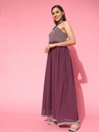 Libas WomenS Georgette Gown Maxi Dress (26501_Mauve