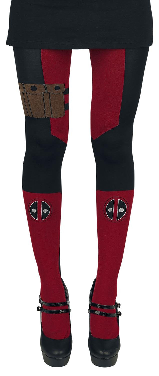 Marvel Comics Deadpool Suit Up Costume Sheer Tights