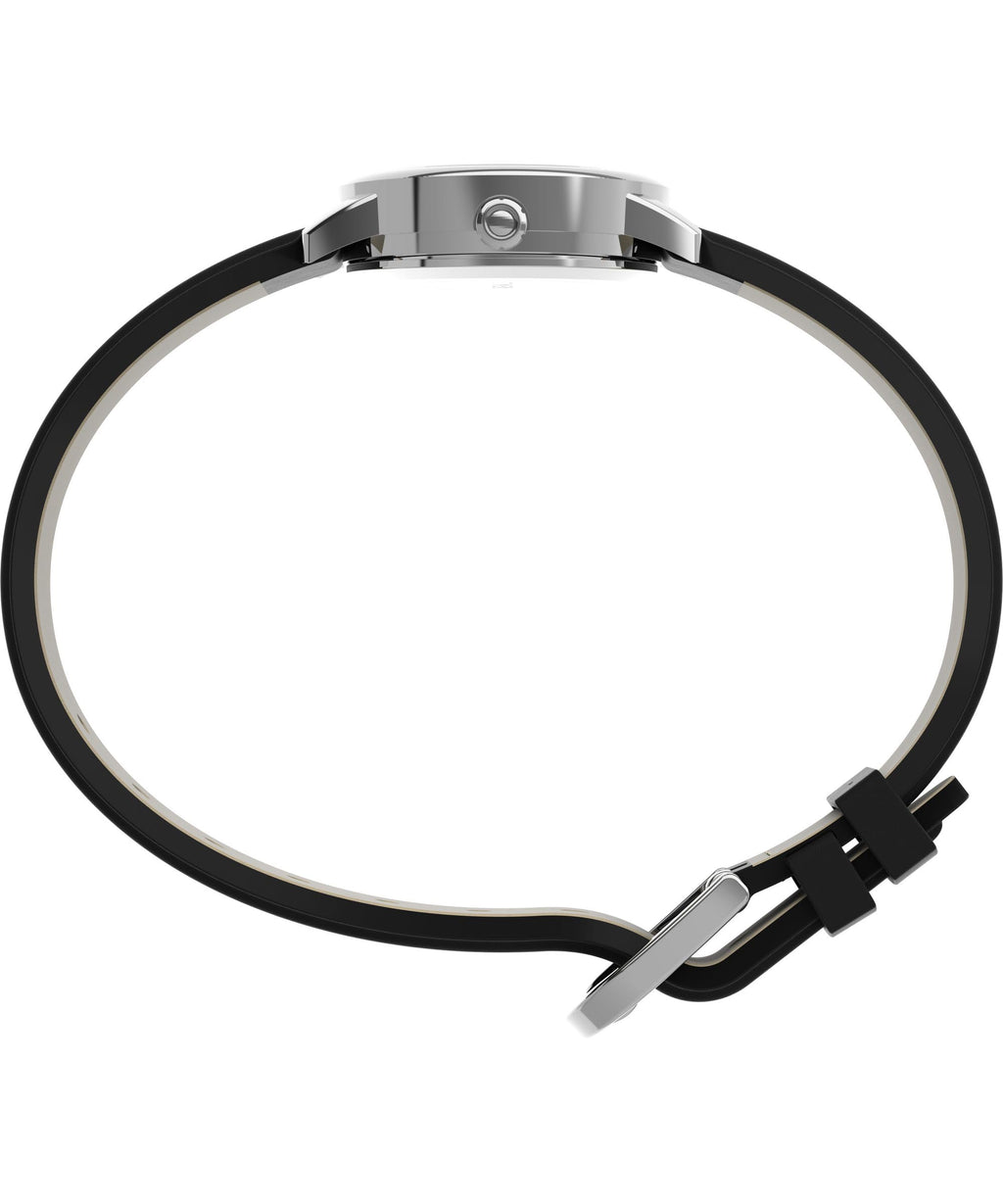 Timex Women's Easy Reader 25mm Watch - Silver-Tone Case White Dial with Black Leather Strap