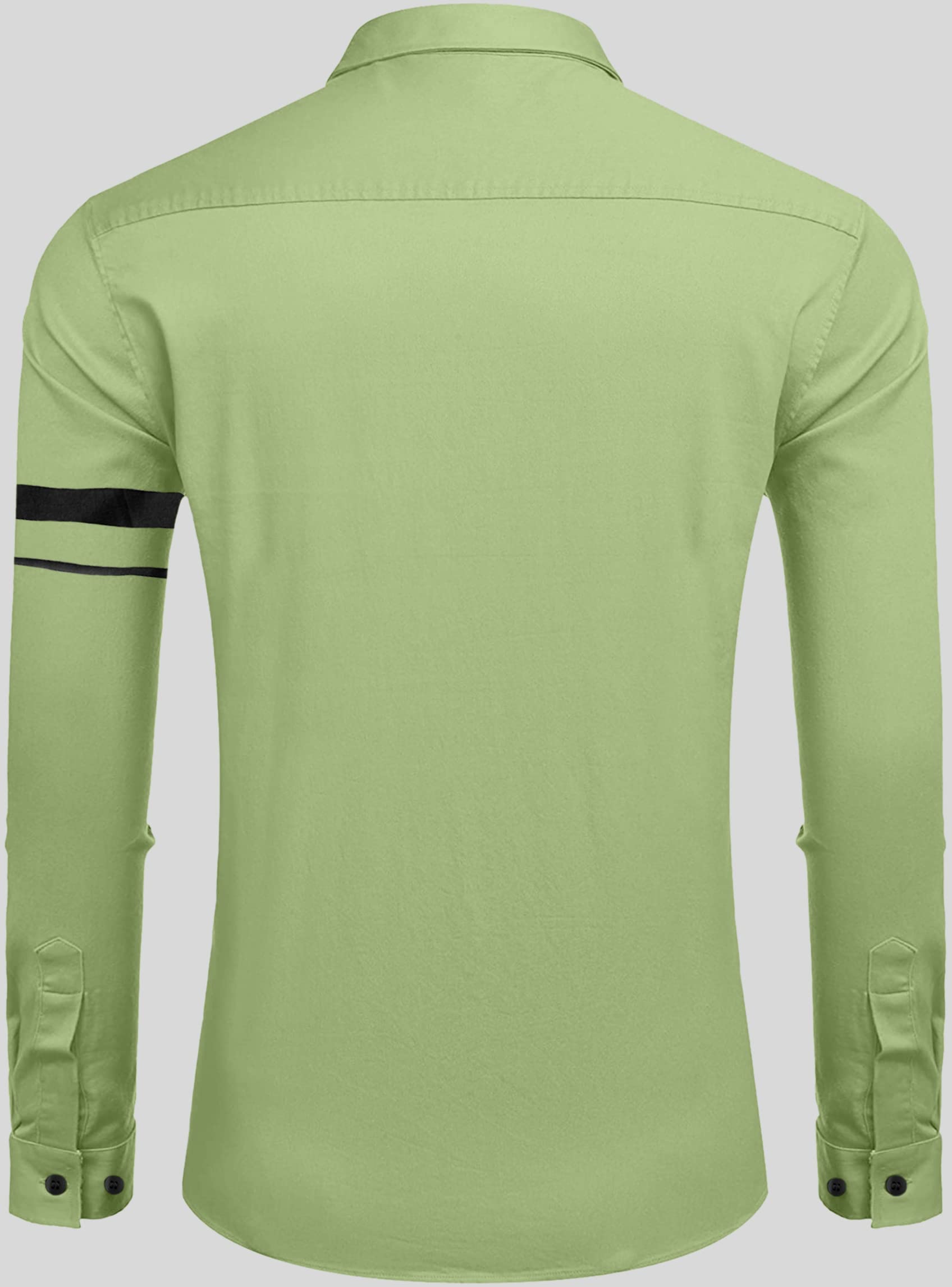 Zartha MenS Regular Fit Striped Pattern Cotton Blend Shirt With Spread Collar Long Sleeve And Standard Length | Shirt For Man L