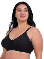 Fabme WomenS Seamless Non Padded Non-Wired Bra, Cross Belt, Heavy Support, Double Layer Cups, Broad Elastic Bra (Pack Of 1) (Bl