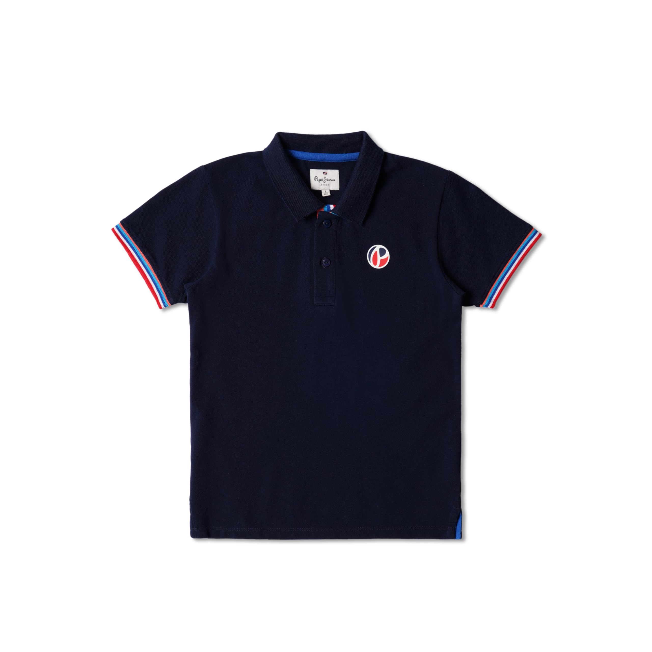 Pepe Jeans Zak Graphic Printed Polo, Navy, 12