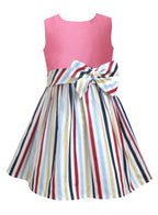 A.T.U.N. (ALL THINGS UBER NICE) Girls Cotton Blend Fit and Flare Knee-Length Casual Dress (GDRS DBW_Rouge-Multi_9-10 Years)