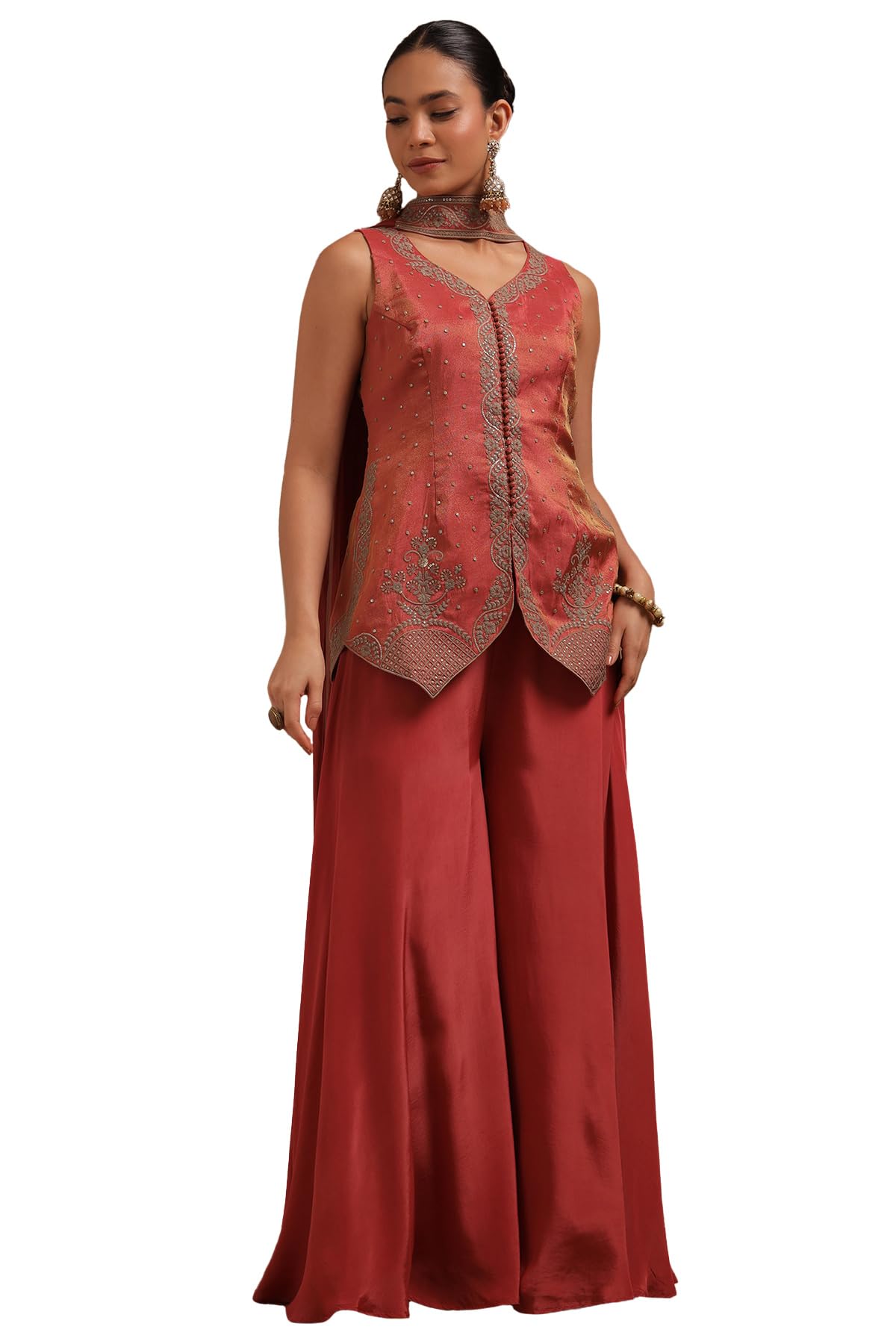 Soch Women Tissue Embroidered Suit Set with Thread Work