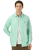 Thomas Scott Mens Solid Slim Fit Casual Shirt with Spread Collar and Long Sleeve Green